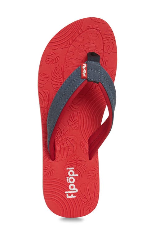 Floopi Textured Flip Flop Sandal In Red