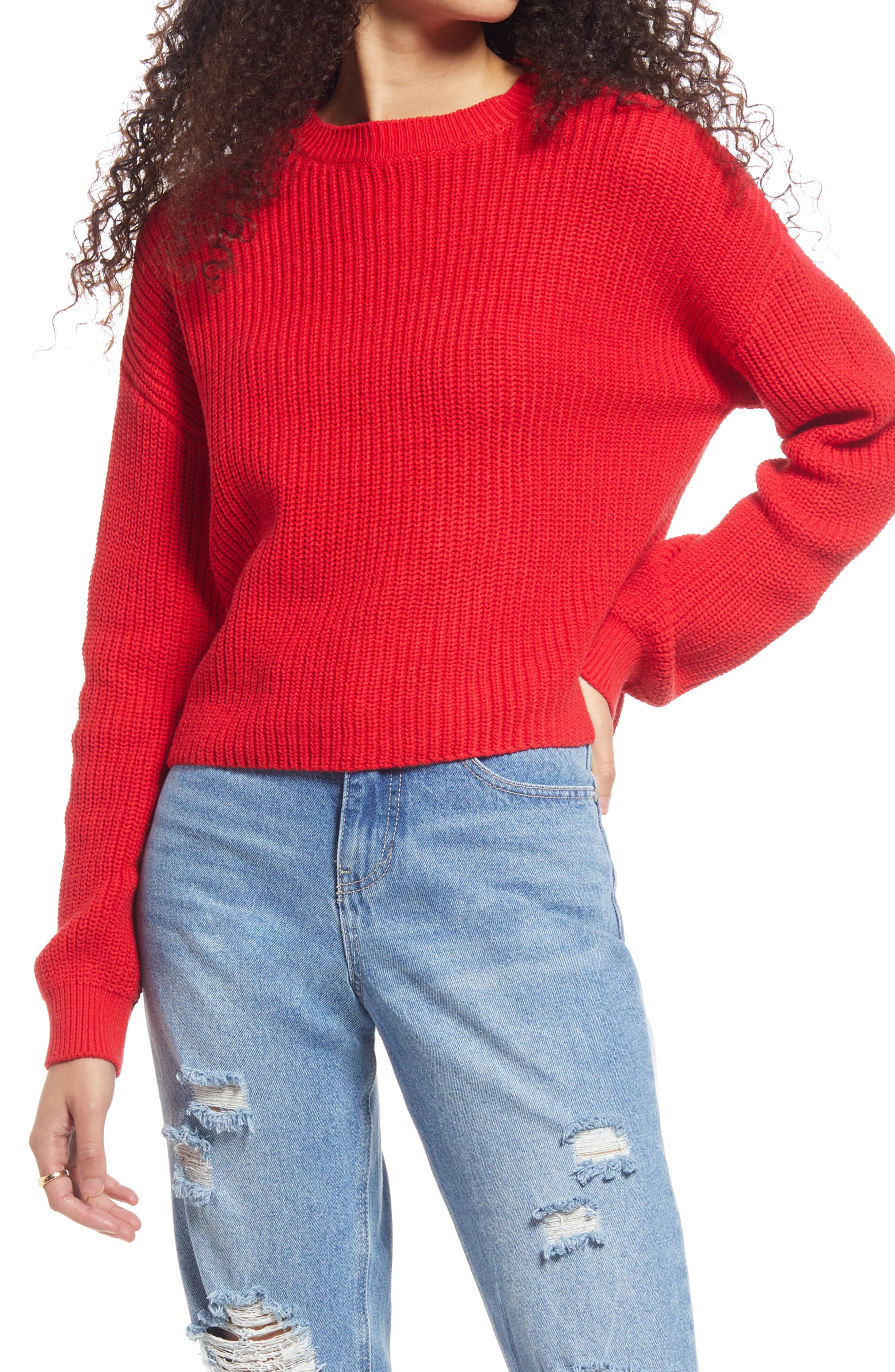 red pullover women's