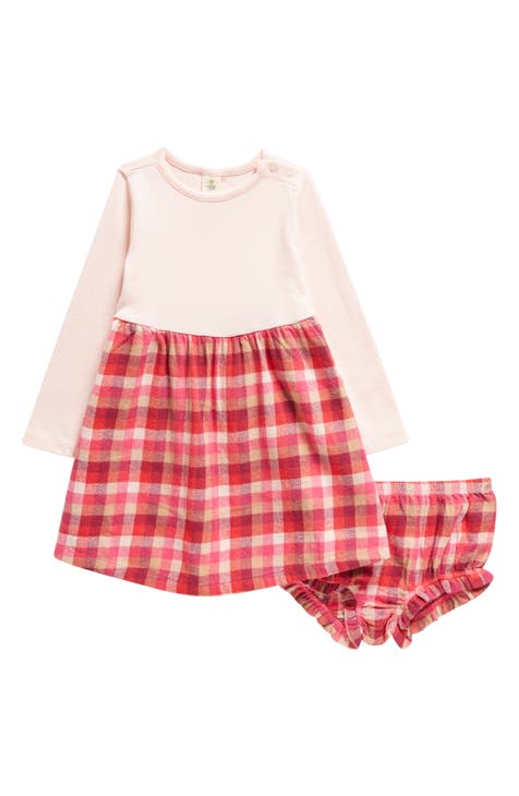 Kids' Plaid Long Sleeve Dress & Bloomers Set (Baby)