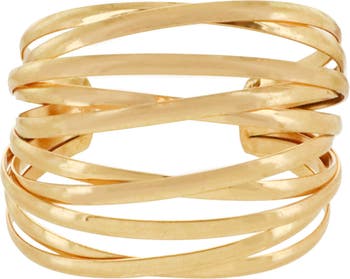 Tubular Crystal Bracelet Gold - Steve Madden Australia