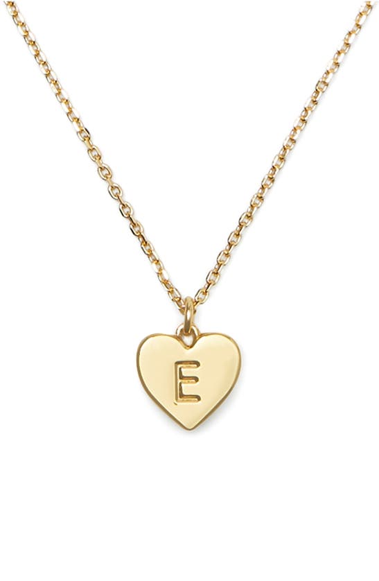 Shop Kate Spade Initial Heart Pendant Necklace In Gold - E