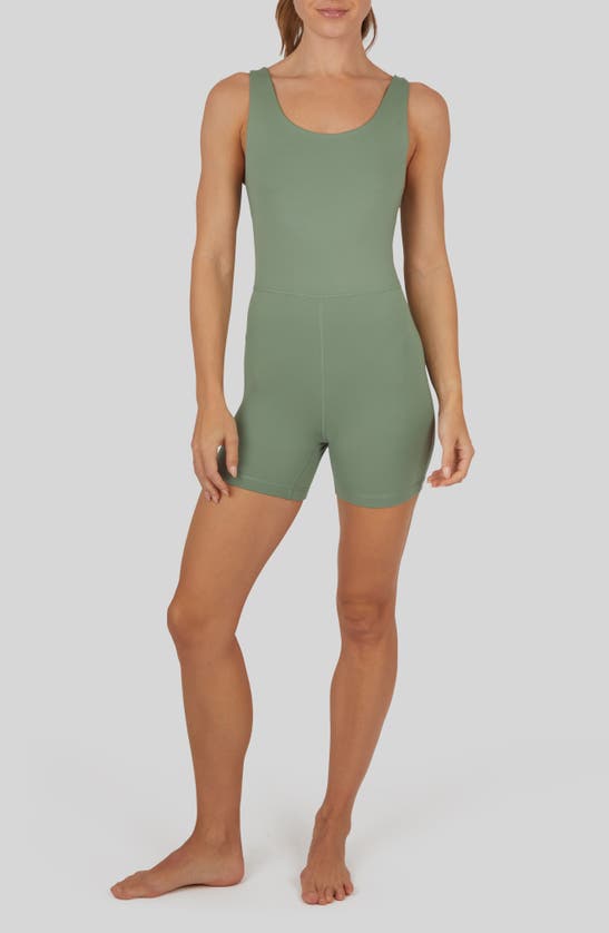 Shop Yogalicious Lux Core Endurance Romper In Lily Pad