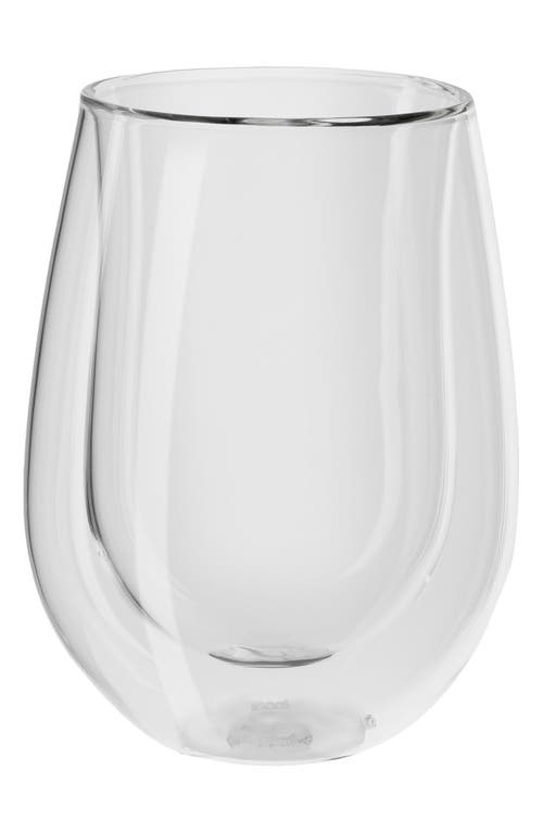 ZWILLING Sorrento Set of 2 Stemless White Wine Glasses in Silver 