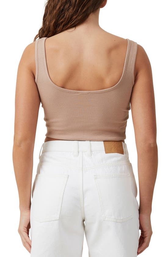 Shop Cotton On The One Rib Crop Tank In Chestnut