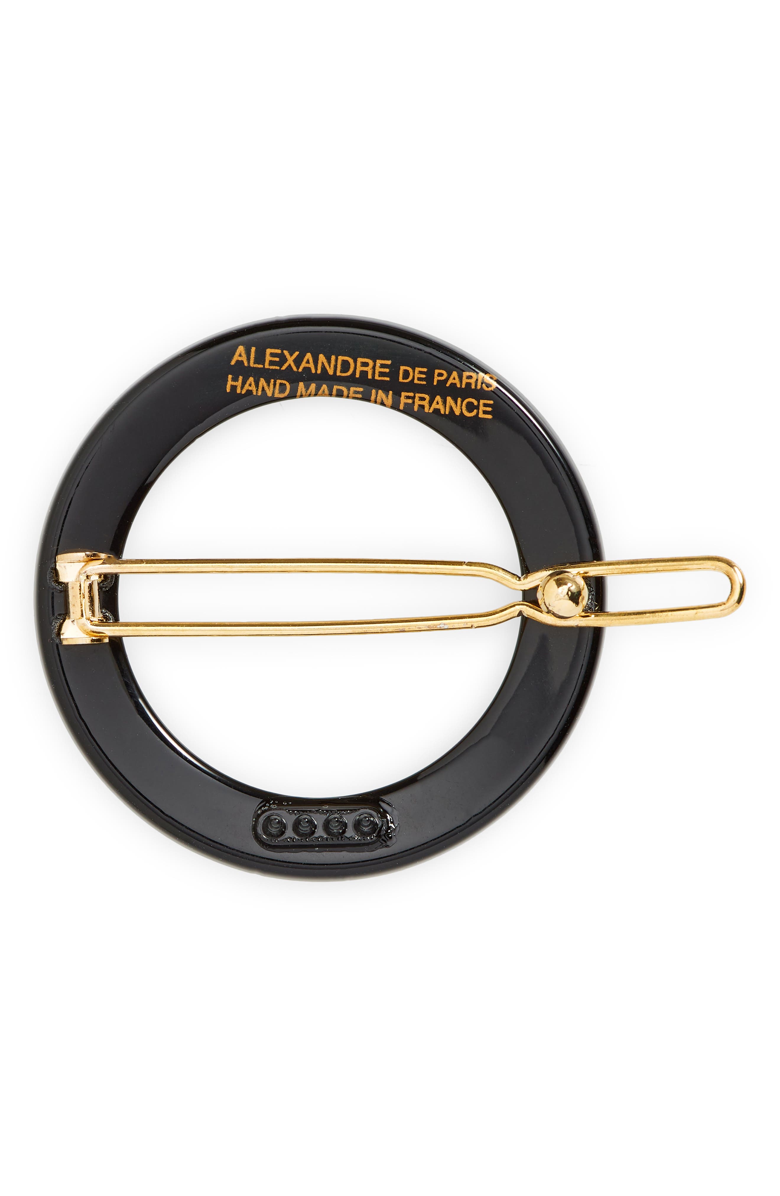 Alexandre de Paris Circle Side Barrette in Black