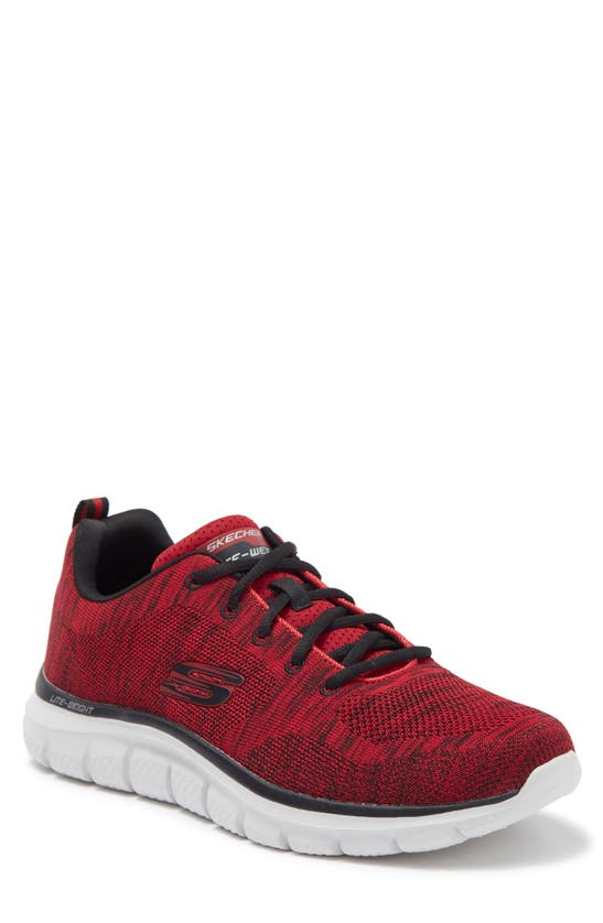 Skechers Track Knit Sneaker In Red/ Black