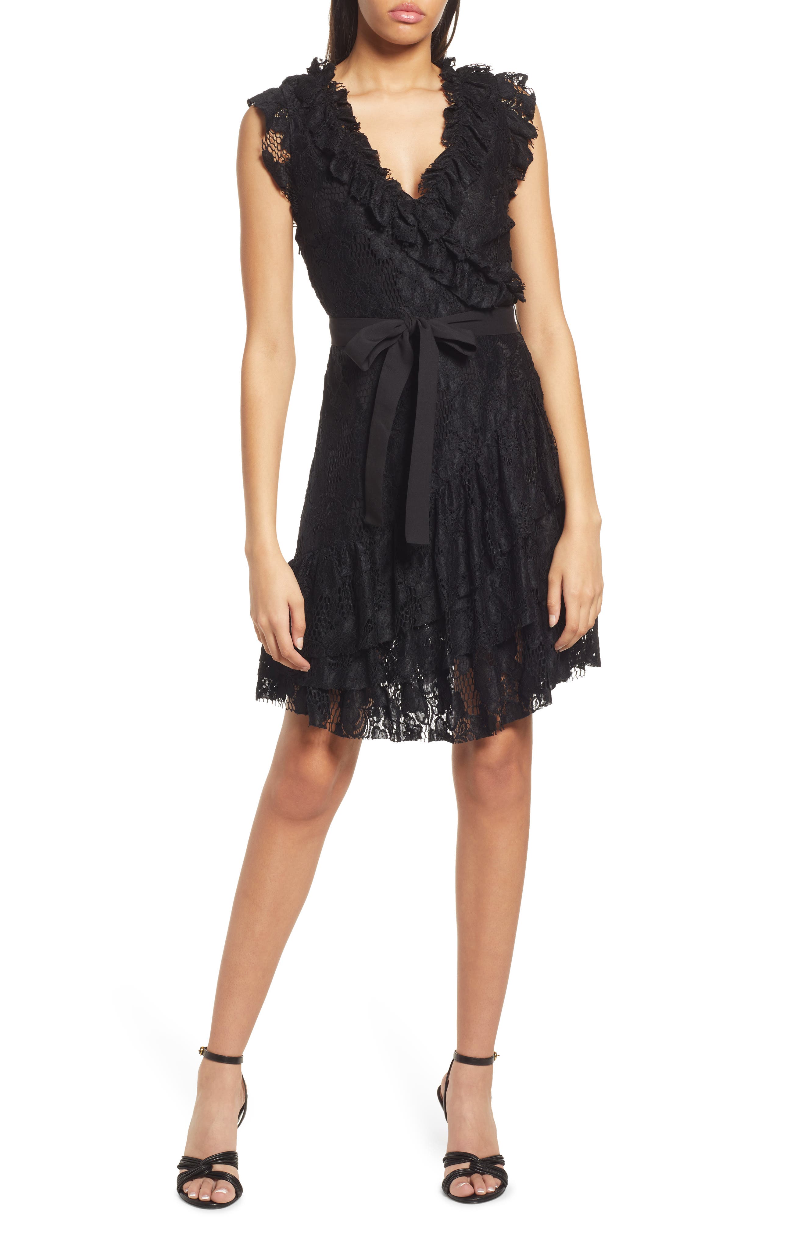 Robe Nordstrom Chelsea28 à Taille Nouée Et Volants - Taille M, Bleu, Neuve Avec étiquette