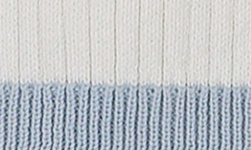 Feltman Brothers Rib Knit Top & Pants Set In Ivory/p. Blue
