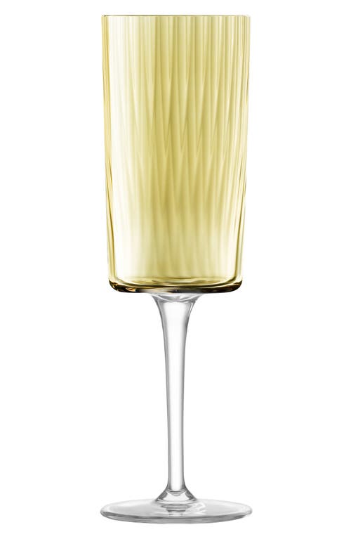 Lsa Gems Set Of 4 Champagne Flutes In Amber/orange