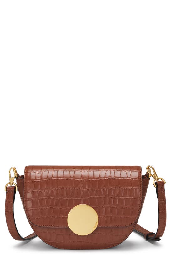 Shop Oryany Lottie Croc Embossed Crossbody Bag In Toffee Tan