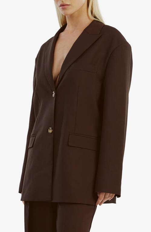 Bardot Austyn Oversize Blazer In Dark Choco