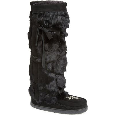 Manitobah Mukluks Genuine Rabbit Fur Tall Wrap Boot