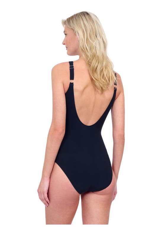 Shop Gottex Water Lily High Neck One Piece Mastectomy Swimsuit In Black