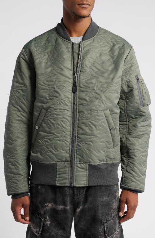 Shop Alpha Industries Camo Quilted Flight Jacket In Field Gray