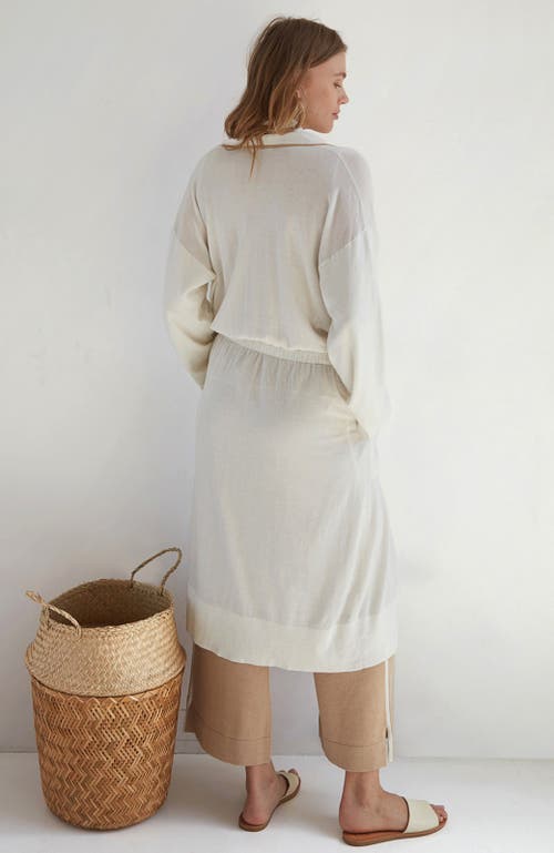 Shop Oyun Smoking Robe In Ivory