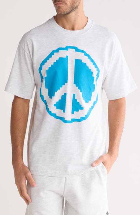 Pixel Peace Sign Graphic T-Shirt