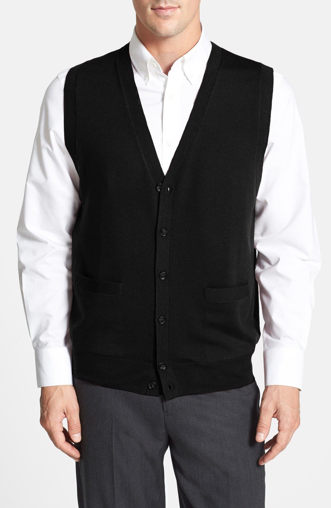 Nordstrom Men's Shop Button Front Merino Wool Vest Nordstrom