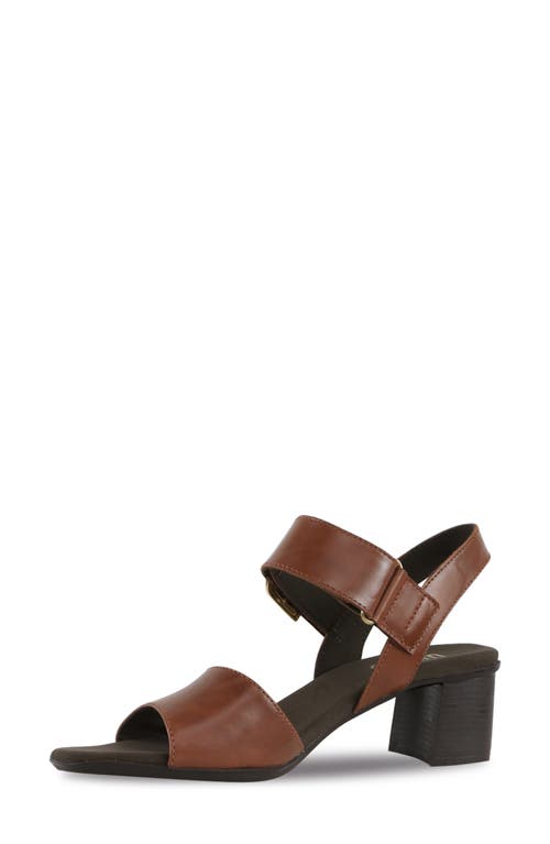 Munro Neeta Block Heel Sandal In Cognac Leather