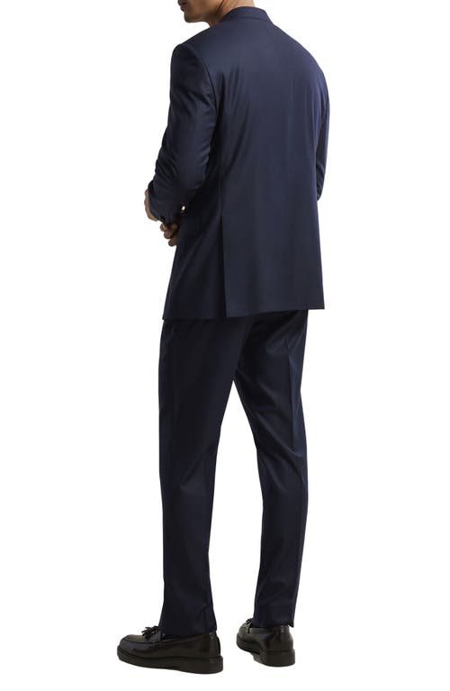 Shop Samuelsohn Ice Wool Serge Suit In Navy