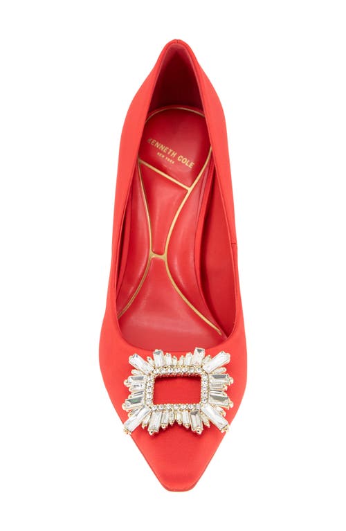 Kenneth Cole Quinnly Jewel Pointed Toe Pump In Fuego Satin
