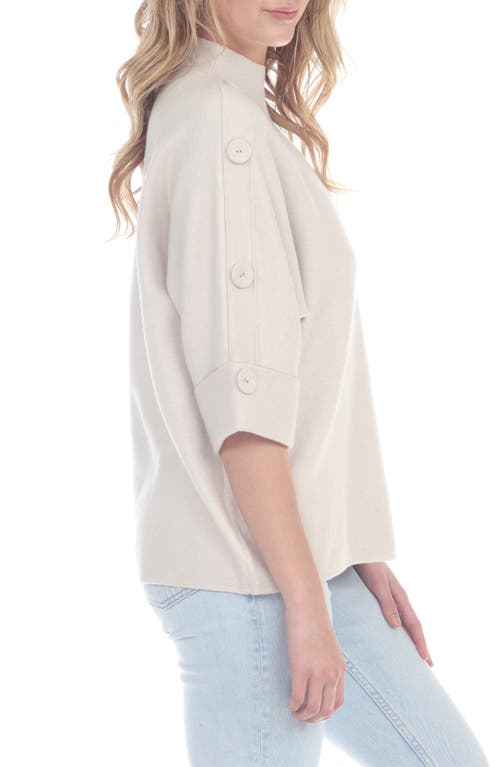 Rain And Rose Button Detail Sweater In Ivory