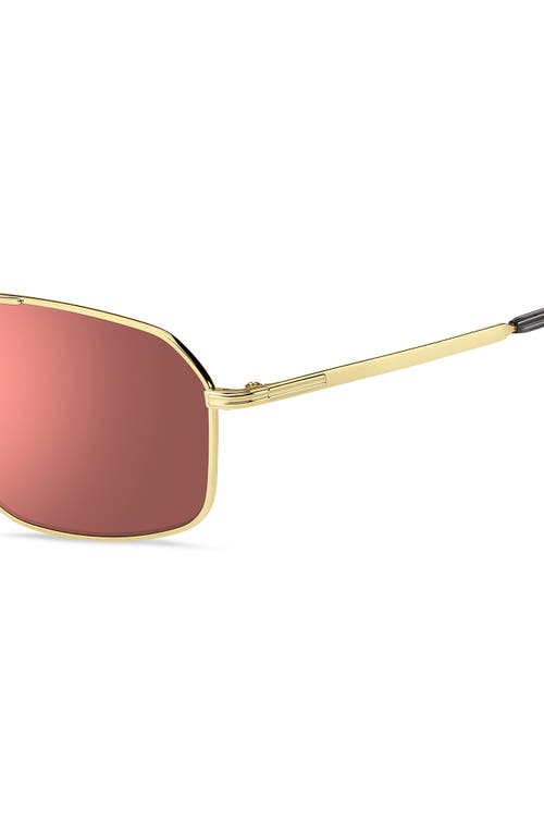 Shop Hugo Boss Boss 58mm Aviator Sunglasses In Gold/coral