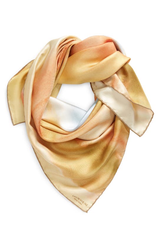 Shop Lafayette 148 Horizon Print Silk Scarf In Gravel Multi