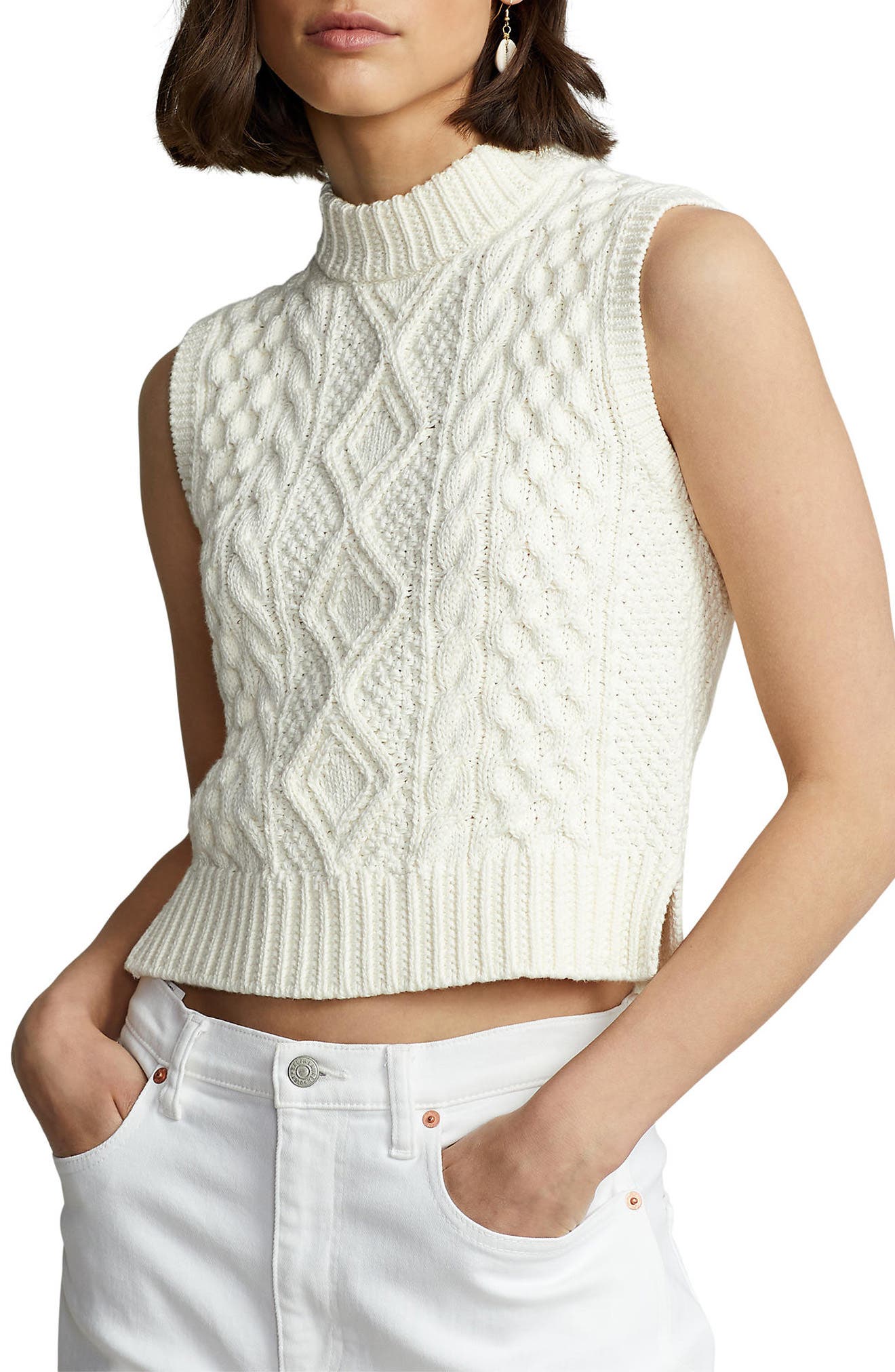 ralph lauren cable knit sweater vest