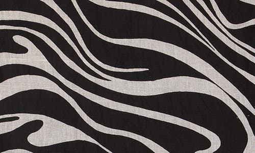 Shop La Fiorentina Zebra Print Cover-up Sarong In Light Grey/black