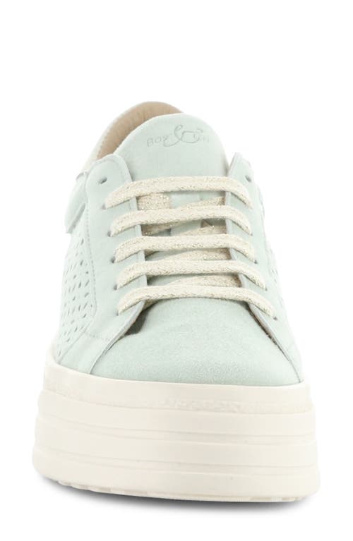 Shop Bos. & Co. Lotta Platform Sneaker In Menta/marfil