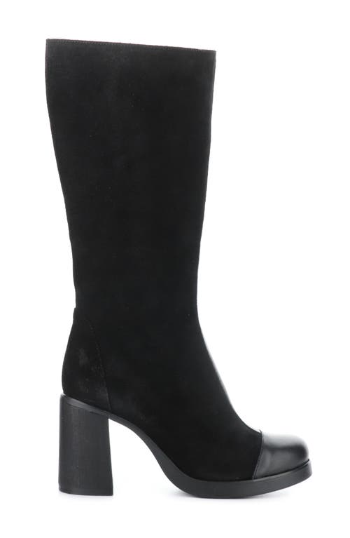 Shop Fly London Susi Knee High Platform Boot In 002 Black Dublin/oil