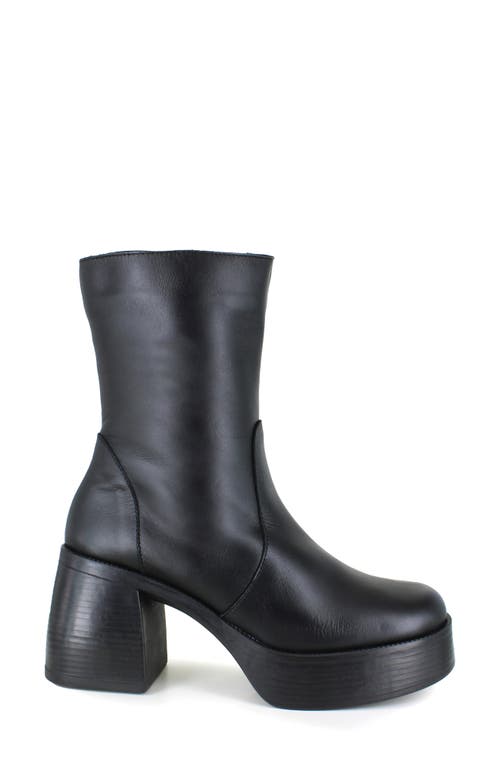 Ziginy Birgit Platform Bootie In Black Leather