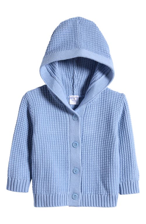 Shop Nordstrom Core Hooded Cotton Cardigan In Blue Worn