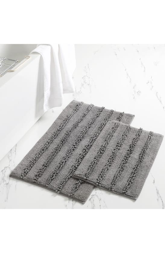Modern Threads 2-piece Chenille Bath Mat Set In Gray