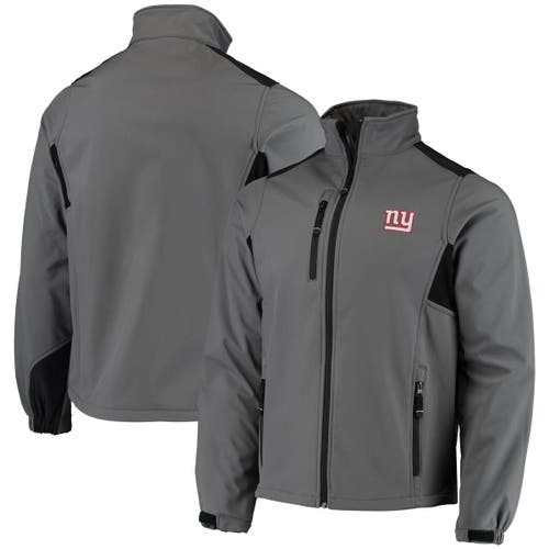 Men's Dunbrooke Charcoal New York Giants Circle Softshell Fleece Full-Zip Jacket