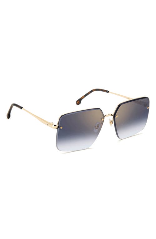 Carrera Eyewear 61mm Rimless Rectangular Sunglasses In Light Gold/brown Havana