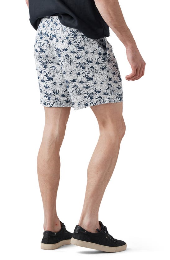 Rodd & Gunn Main Beach Floral Stretch Cotton Drawstring Shorts In Lagoon