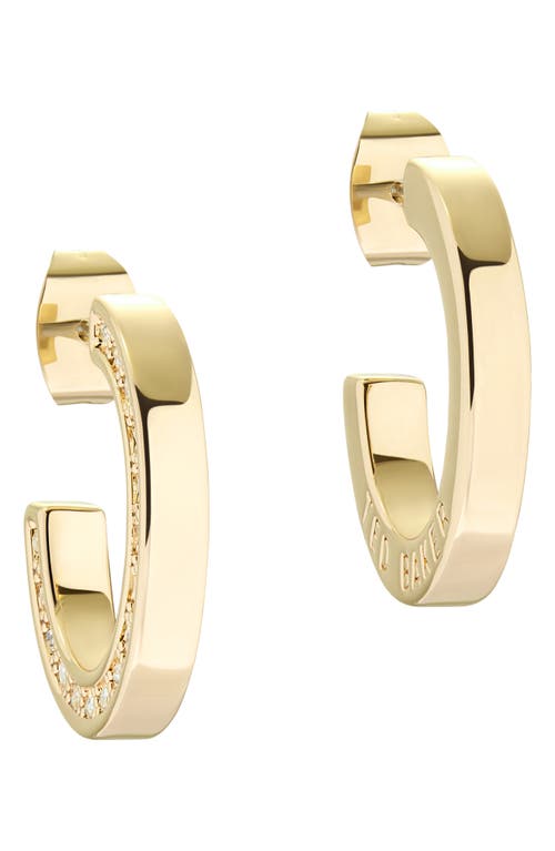 Ted Baker London Senatta Reversible Crystal Hoop Earrings in Gold Tone Clear Crystal at Nordstrom