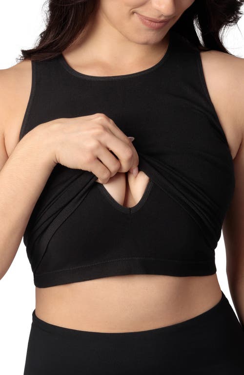 Kindred Bravely Sublime Maternity/nursing Longline Sports Bra In Black