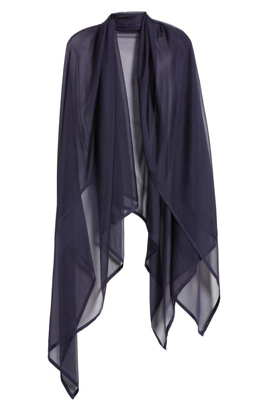Nordstrom Satin Border Silk Chiffon Scarf In Navy Evening
