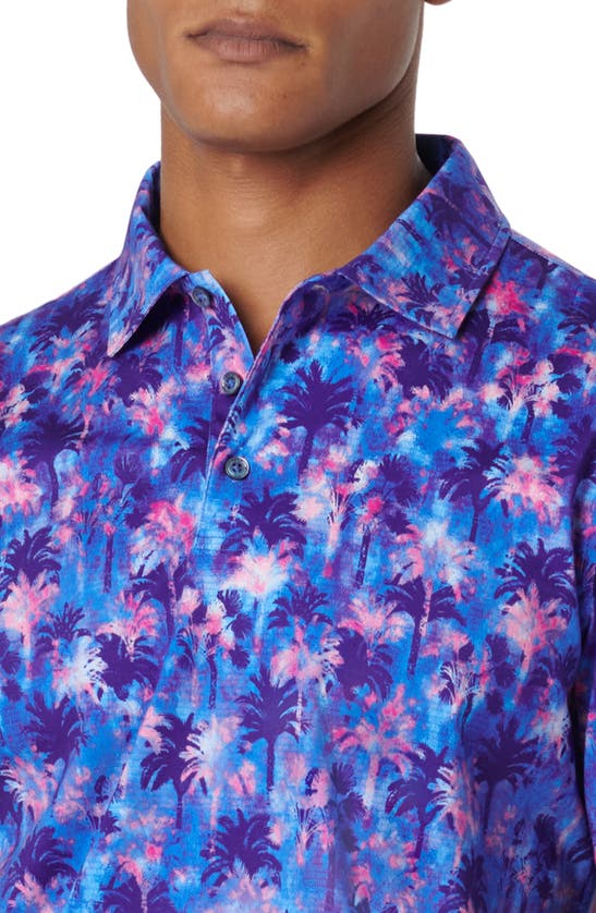 Shop Bugatchi Victor Ooohcotton® Palm Tree Print Polo In Orchid