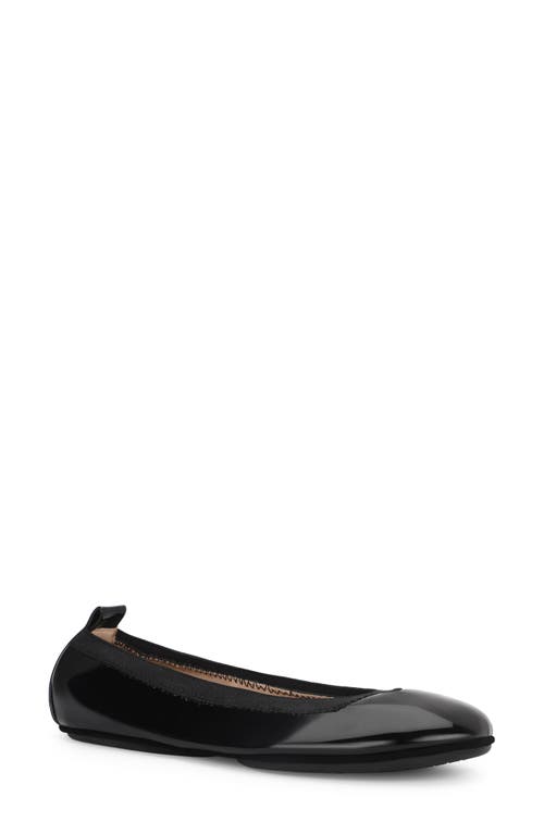 Samara Foldable Ballet Flat in Black Patent