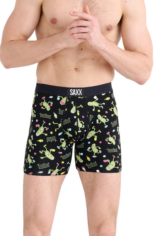 Ultra Super Soft Relaxed Fit Boxer Briefs in Pickleball- Black