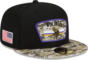 New Era Men's New Era Black/Camo Minnesota Vikings 2021 Salute To Service  59FIFTY Fitted Hat