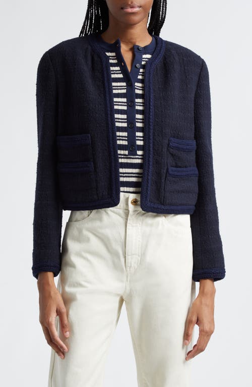 A. L.C. Ollie Braid Trim Crop Jacket Maritime Navy at Nordstrom,