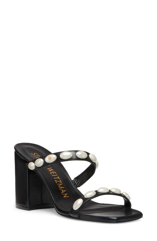 Stuart Weitzman Pearlita 85 Slide Sandal in Black at Nordstrom, Size 11