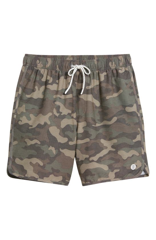 Shop Free Fly Reverb Water Resistant Hybrid Performance Shorts In Woodland Camo Print