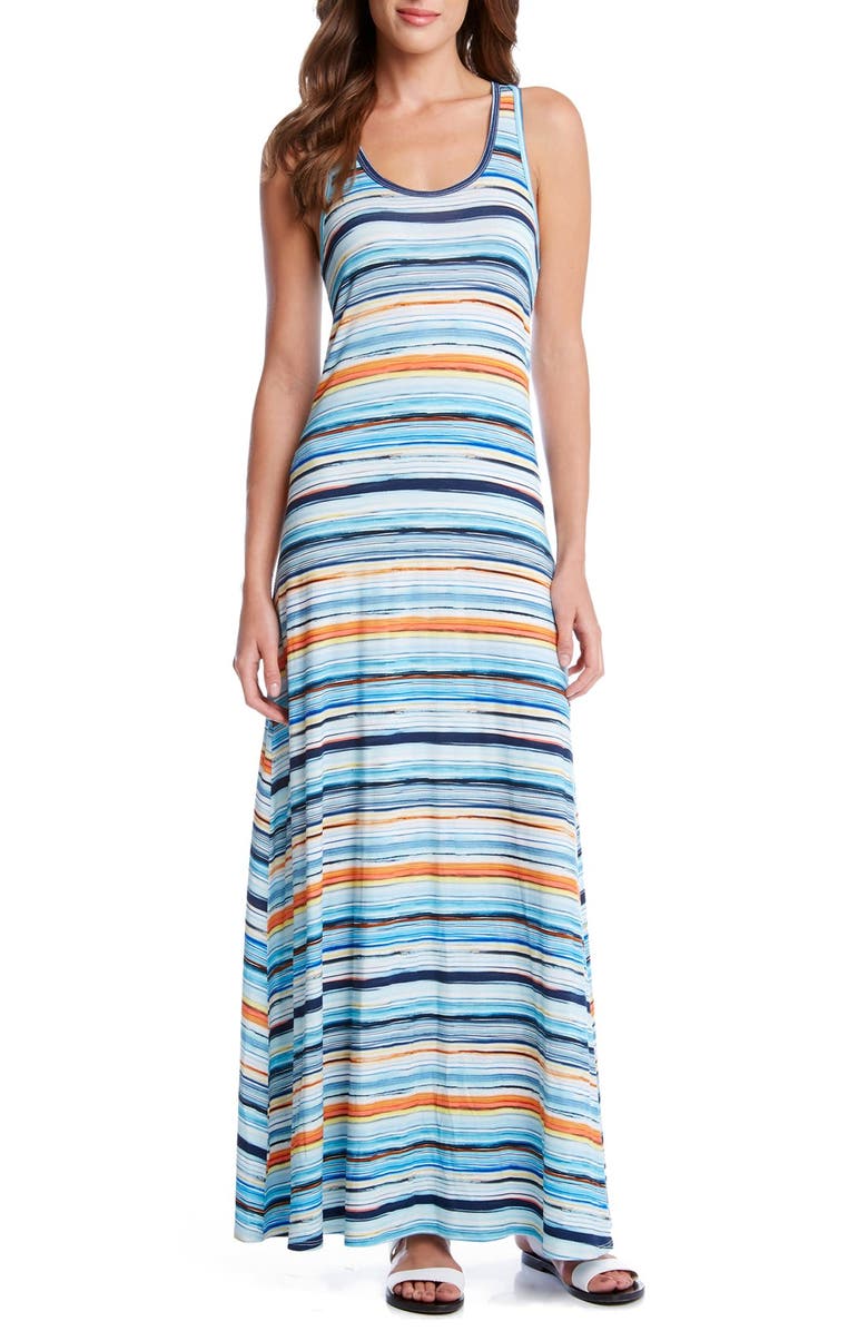 Karen Kane 'Stripe Tasha' Print Sleeveless Maxi Dress | Nordstrom