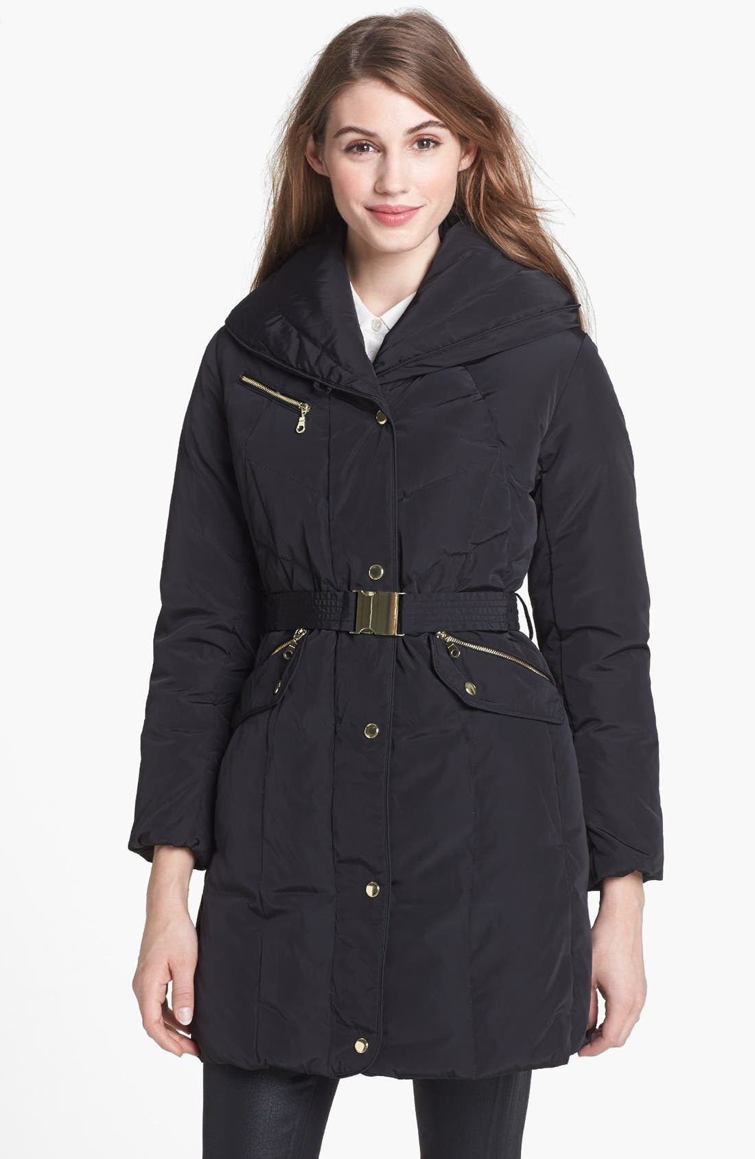 Cole Haan Oversize Collar Down & Feather Coat (Petite) Nordstrom
