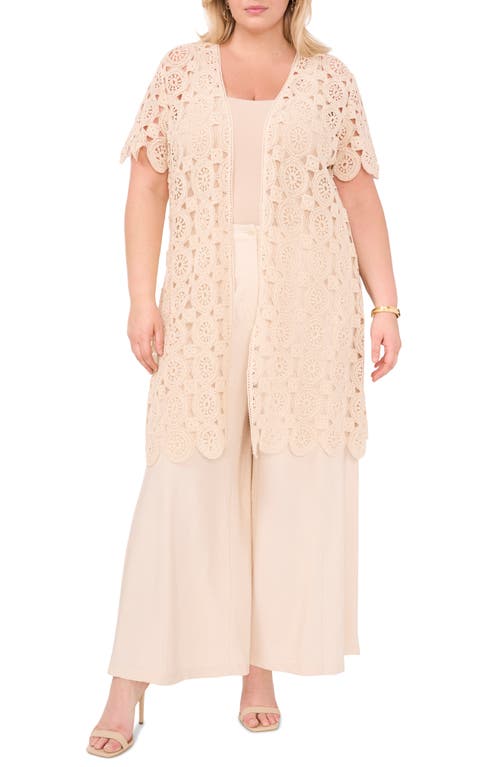 Vince Camuto Crochet Cotton Duster In Natural
